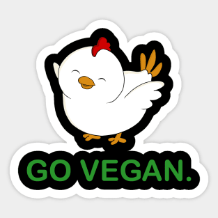 Go Vegan Cute Chick 2 Sticker